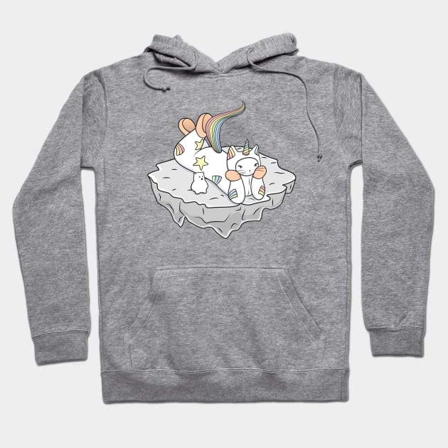 Weird Unicorn Cat contemplating the universe Hoodie by runcatrun